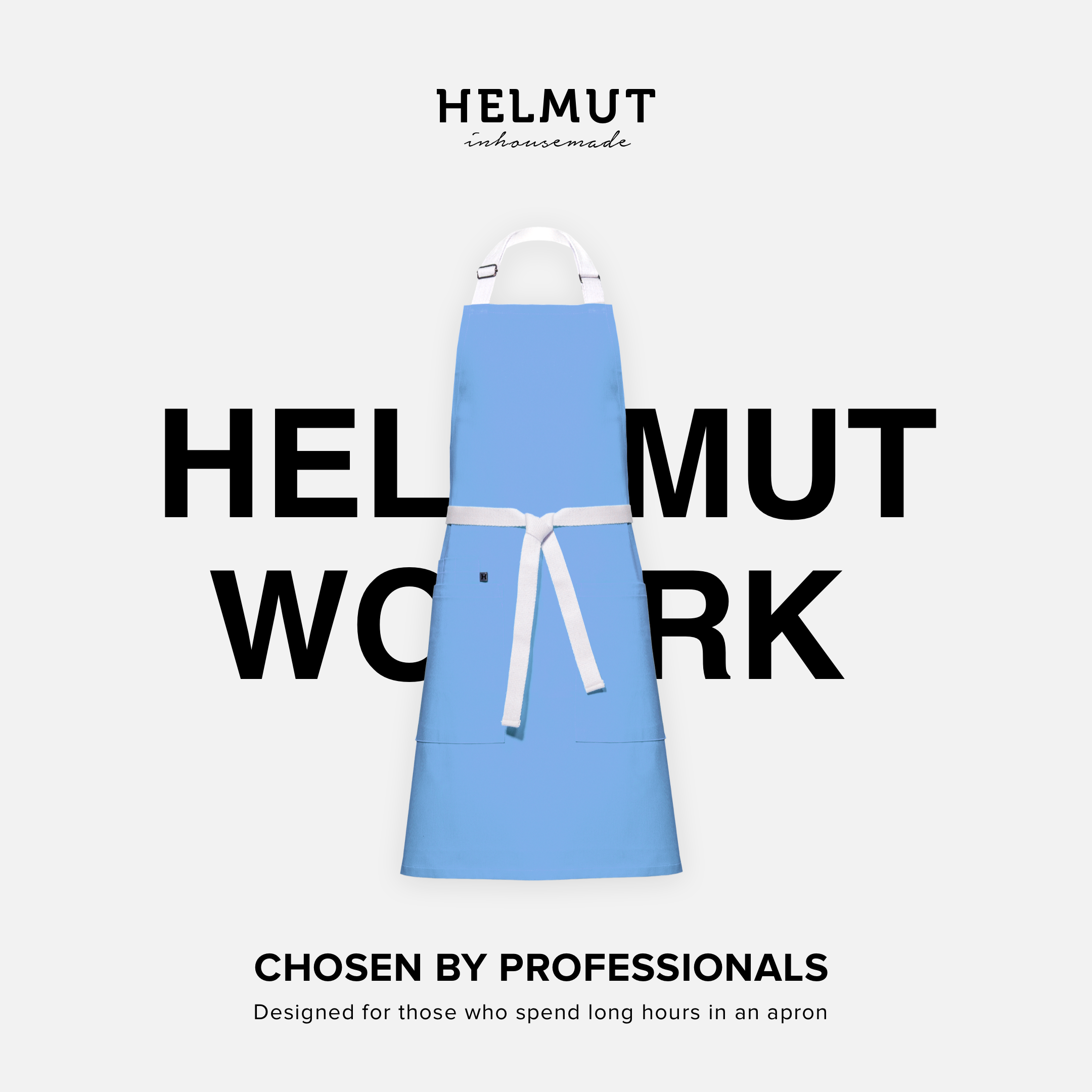 HELMUT WORK – designerski fartuch kuchenny premium | 100% bawełna