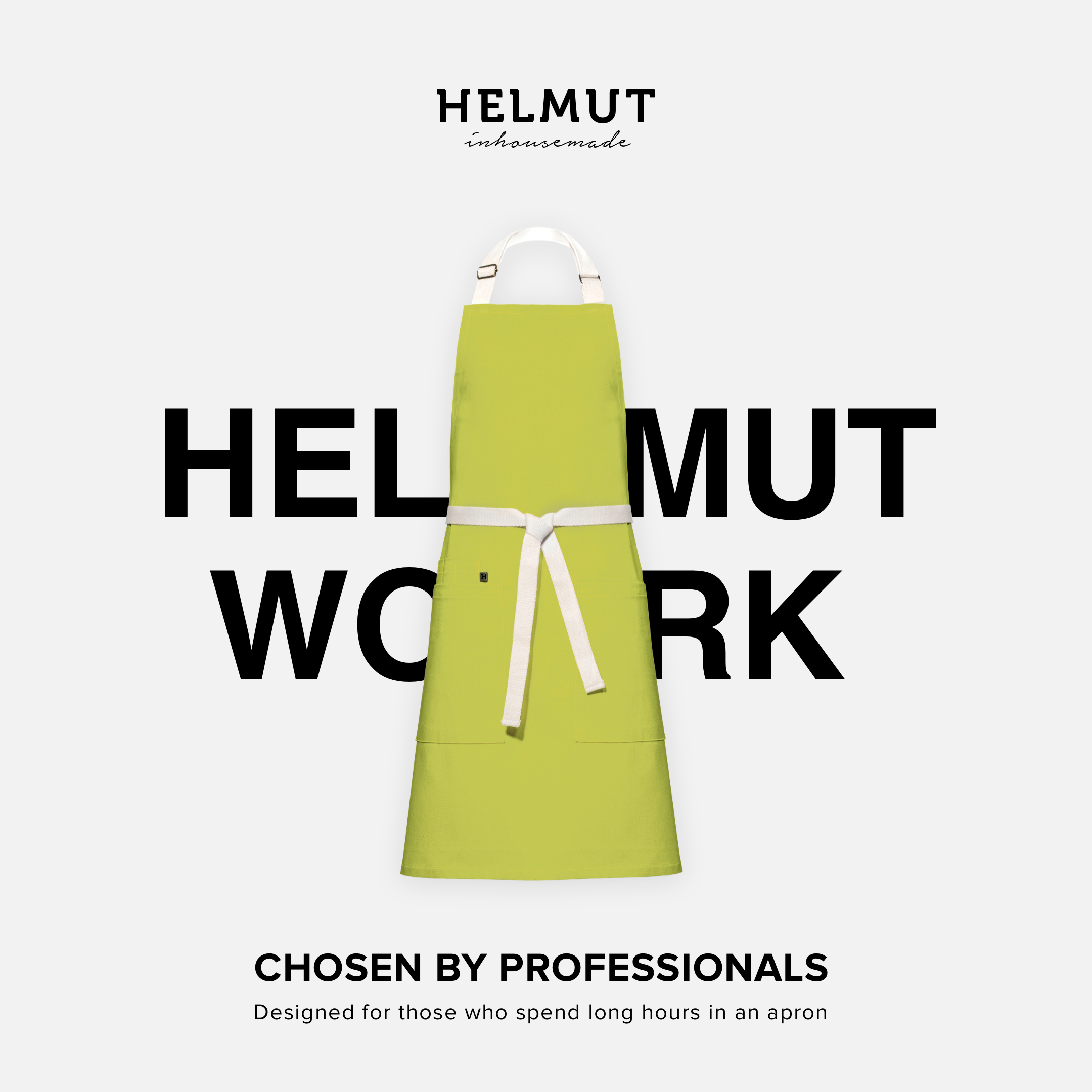 HELMUT WORK – designerski fartuch kuchenny premium | 100% bawełna