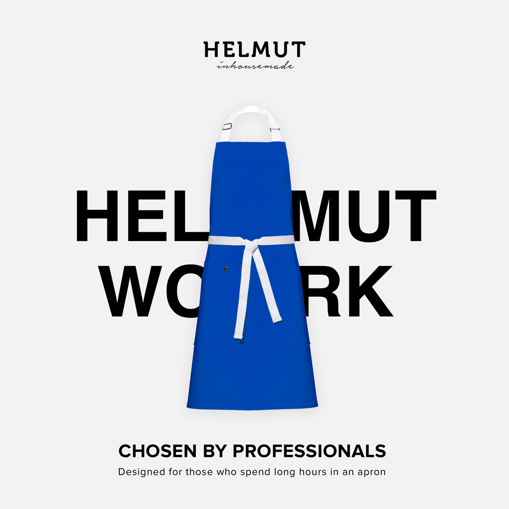 HELMUT WORK – designerski fartuch kuchenny premium | 100% bawełna