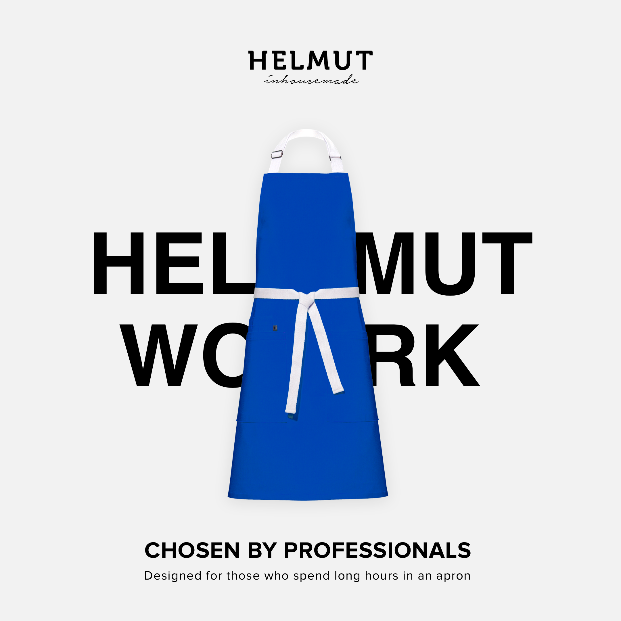 HELMUT WORK – designerski fartuch kuchenny premium | 100% bawełna