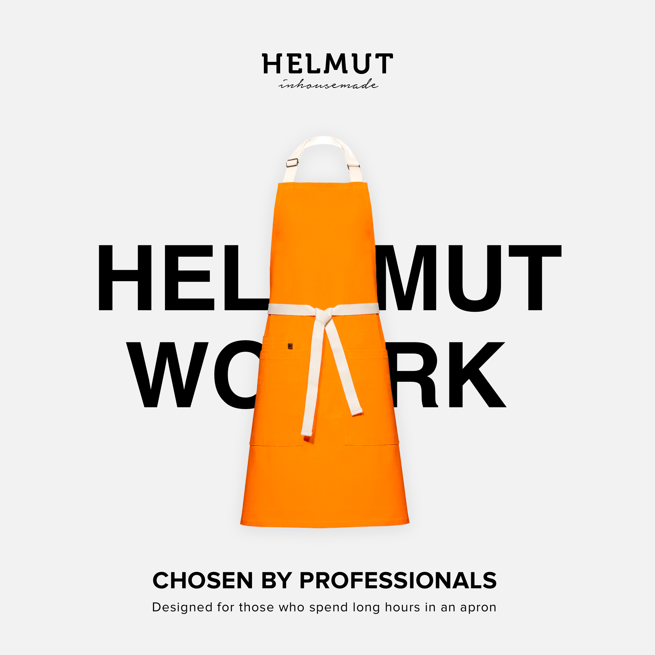 HELMUT WORK – designerski fartuch kuchenny premium | 100% bawełna