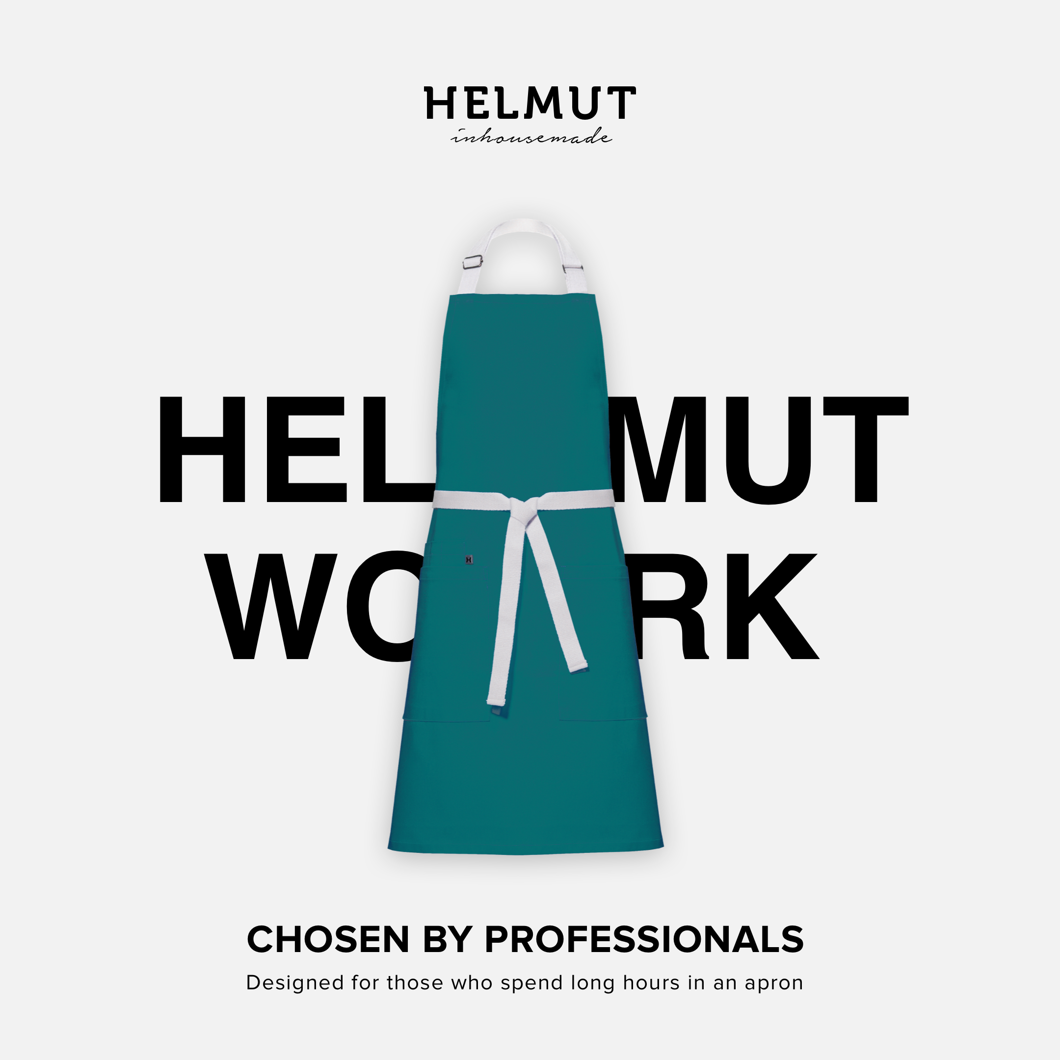 HELMUT WORK – designerski fartuch kuchenny premium | 100% bawełna
