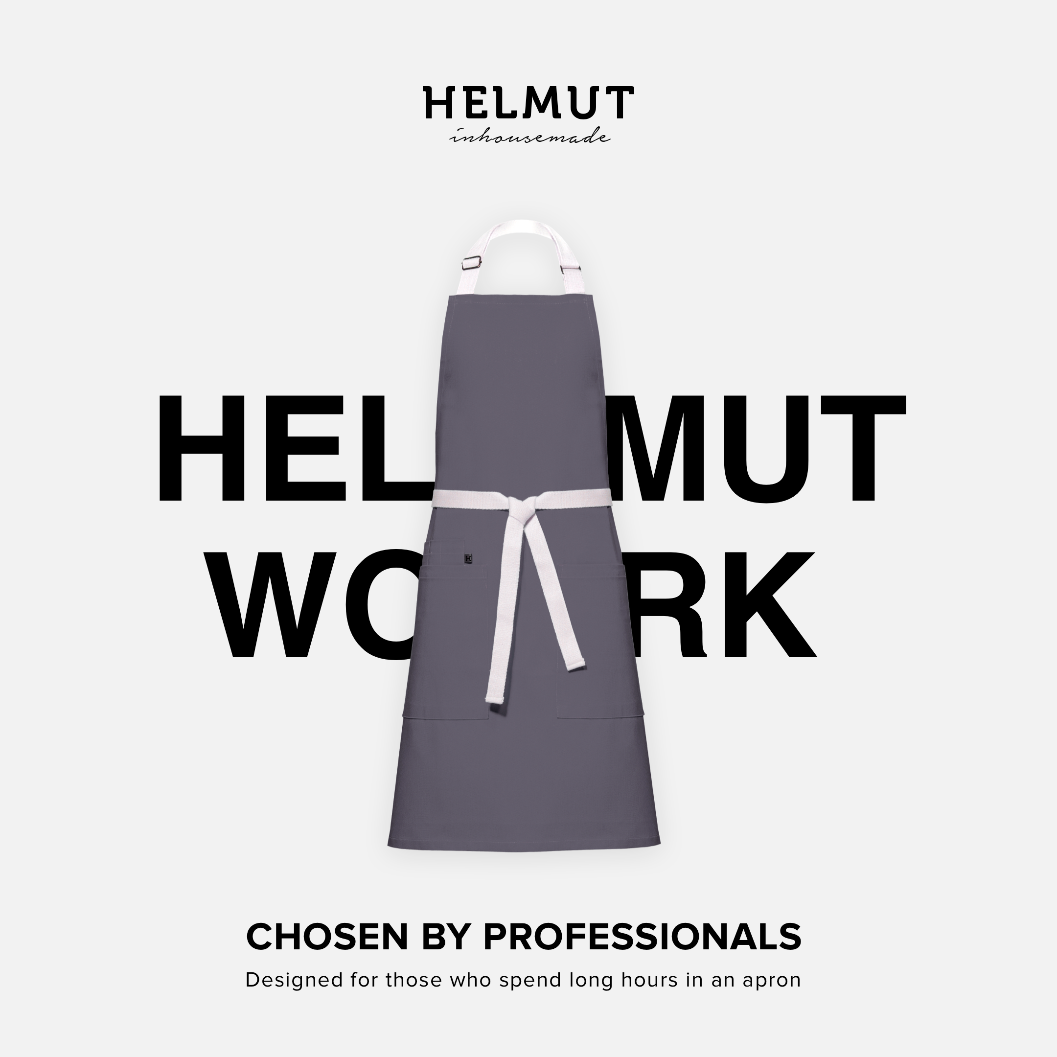 HELMUT WORK – designerski fartuch kuchenny premium | 100% bawełna